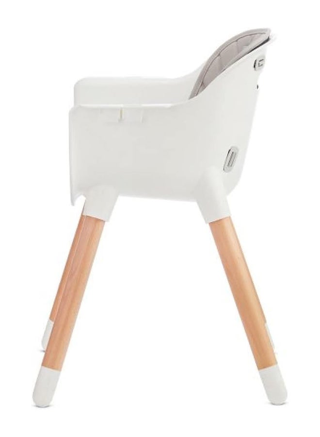 Highchair Sienna, Baby Chair, Ergonomic, Easy To Clean, Wooden Legs, Non - Slip Pads, Removable Tray, For Toddler, From 6 Month To 5 Years, Grey
