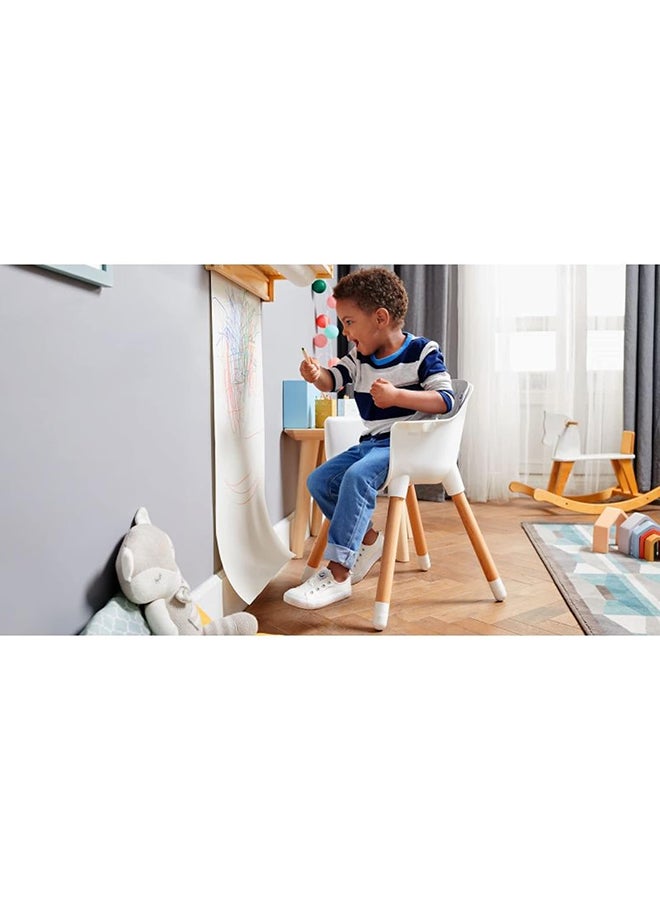 Highchair Sienna, Baby Chair, Ergonomic, Easy To Clean, Wooden Legs, Non - Slip Pads, Removable Tray, For Toddler, From 6 Month To 5 Years, Grey