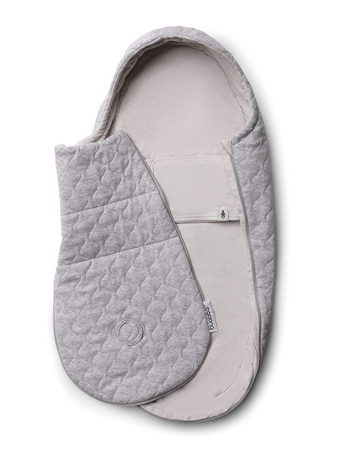 Newborn Inlay Foot Muff Suitable From Birth Up To 6 Months Light Grey Melange