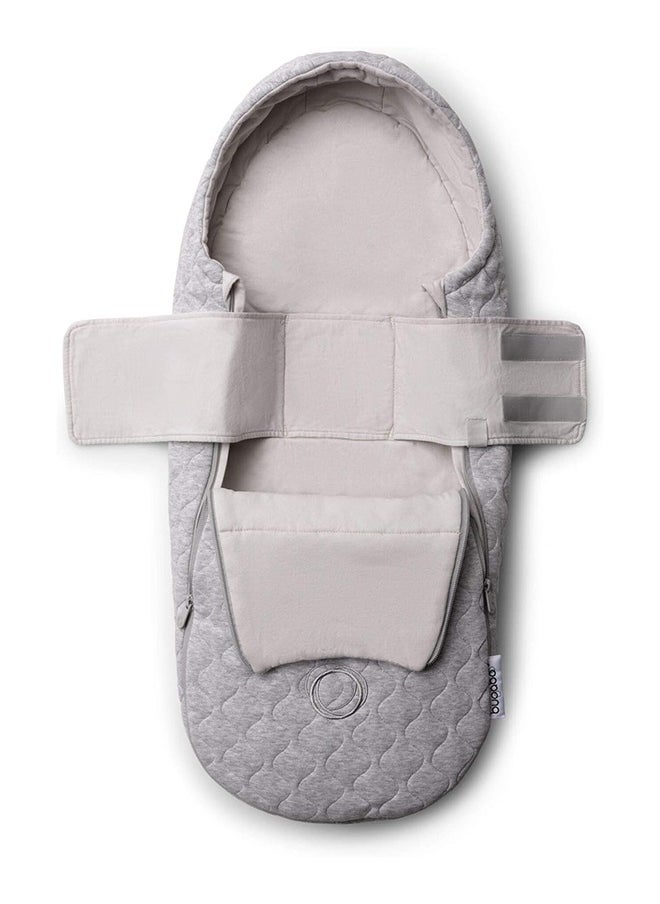 Newborn Inlay Foot Muff Suitable From Birth Up To 6 Months Light Grey Melange