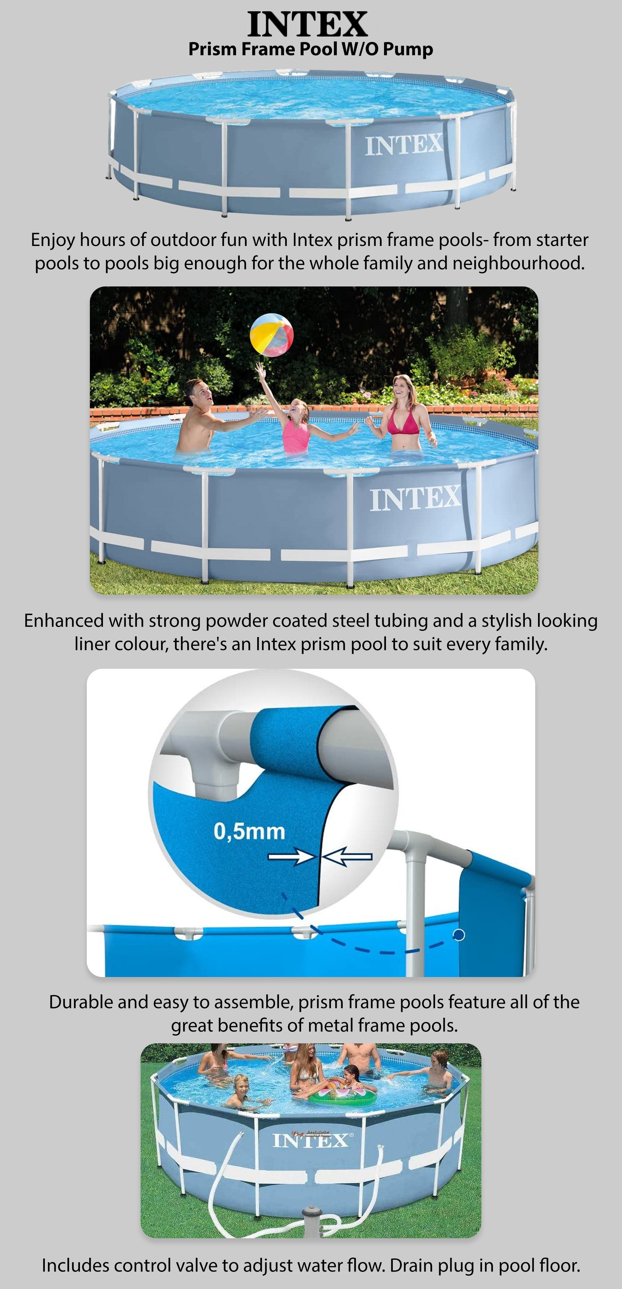 Prism Frame pool W/O Pump 366 x 76centimeter