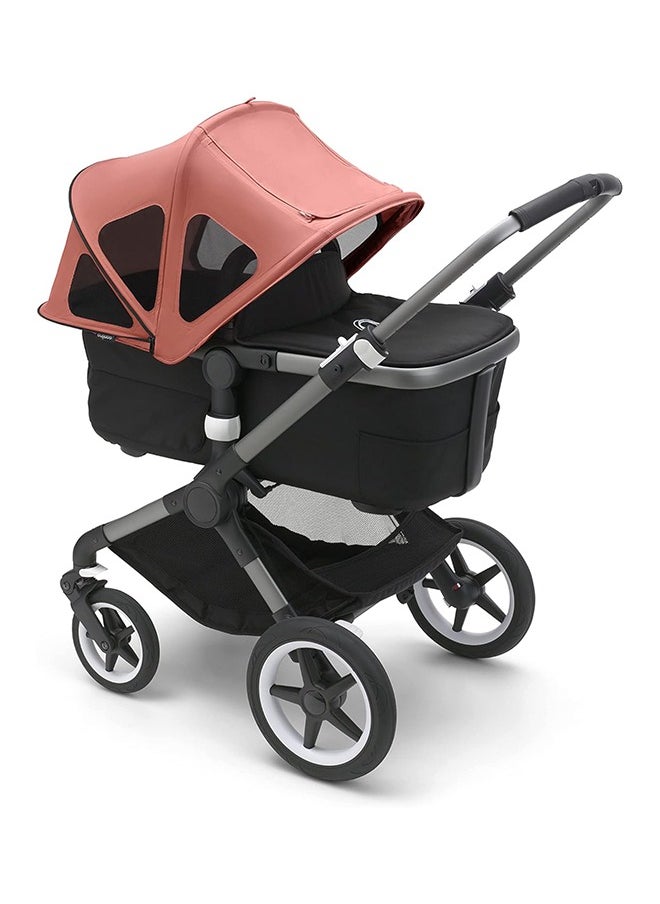 Donkey Breezy Sun Canopy Stroller Accessory With Upf 50+ Sun Protection And Ventilation Panels, Sunrise Red