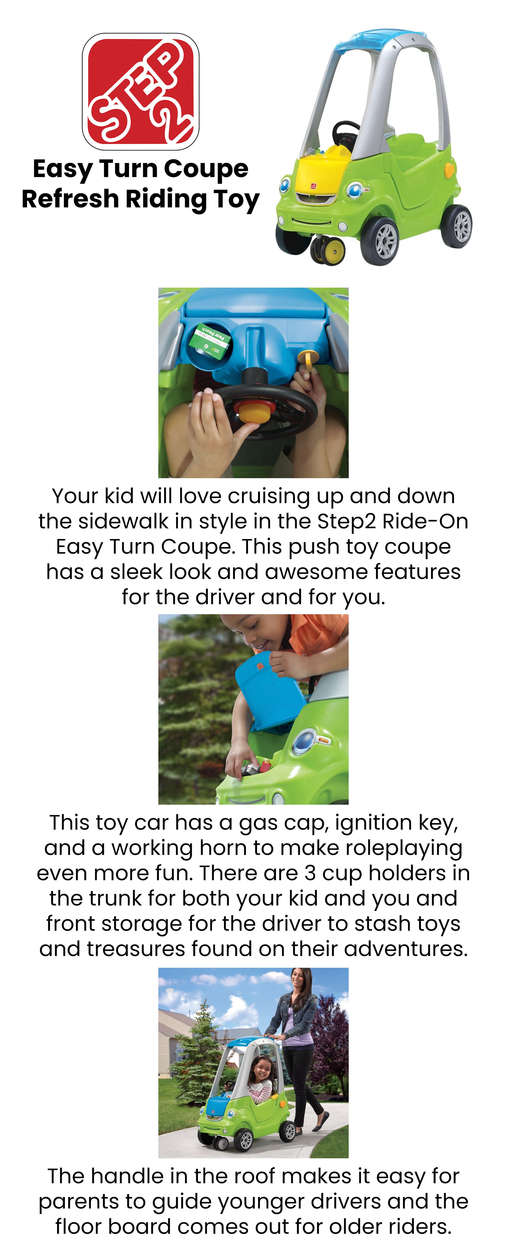 Cute Kids Sliding Car Cozy Coupe Ride-On Toy Toddler Push And Buggy Includes Working Doors Steering Wheel 73X47X87cm