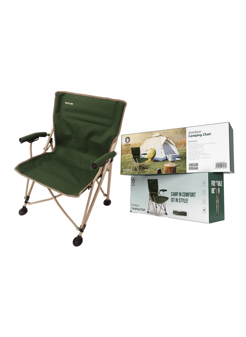 Outdoor Camping Chair with Carrying Bag Easy to Carry / Camp Friendly / Bottle Holding Pocket / Fabric Oxford 600D Material / 150KG Load Capacity / High Load Capacity / High Quality Material / Foldable Design / Reliable Structure / Durable / Enjoy Camping / Travel Chair  - Dark Green