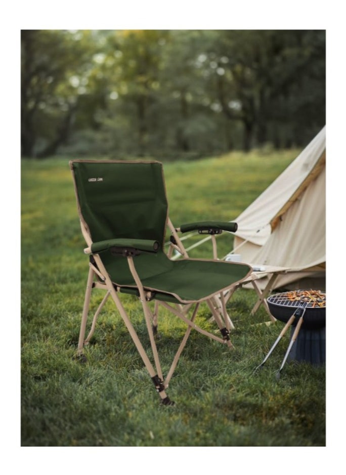 Outdoor Camping Chair with Carrying Bag Easy to Carry / Camp Friendly / Bottle Holding Pocket / Fabric Oxford 600D Material / 150KG Load Capacity / High Load Capacity / High Quality Material / Foldable Design / Reliable Structure / Durable / Enjoy Camping / Travel Chair  - Dark Green