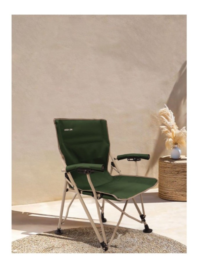 Outdoor Camping Chair with Carrying Bag Easy to Carry / Camp Friendly / Bottle Holding Pocket / Fabric Oxford 600D Material / 150KG Load Capacity / High Load Capacity / High Quality Material / Foldable Design / Reliable Structure / Durable / Enjoy Camping / Travel Chair  - Dark Green