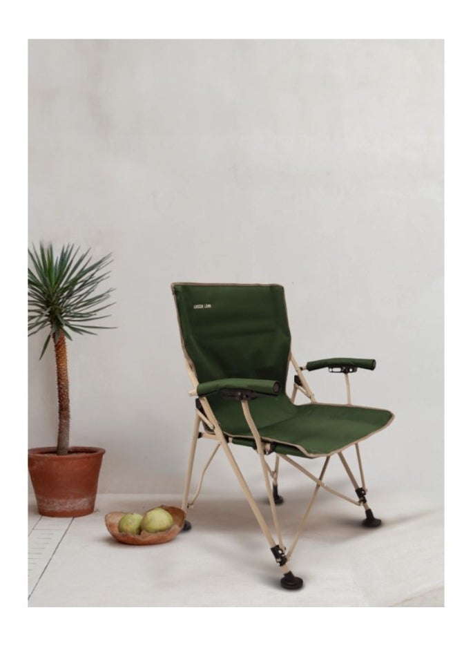 Outdoor Camping Chair with Carrying Bag Easy to Carry / Camp Friendly / Bottle Holding Pocket / Fabric Oxford 600D Material / 150KG Load Capacity / High Load Capacity / High Quality Material / Foldable Design / Reliable Structure / Durable / Enjoy Camping / Travel Chair  - Dark Green