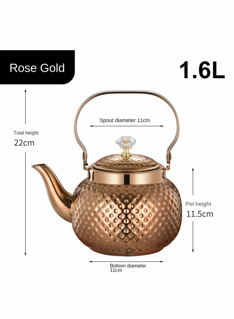 1.2L food grade stainless steel teapot is sturdy and durable, suitable for household and household items, and easy to enjoy the fun of brewing tea