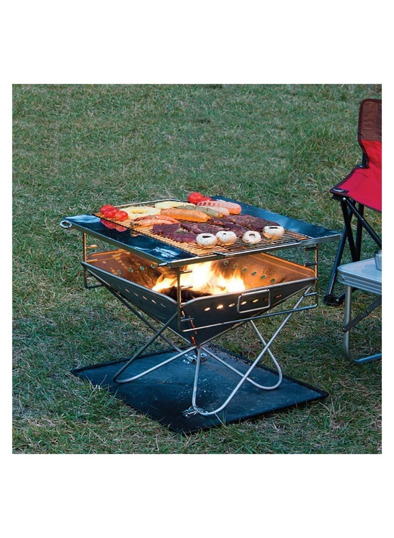 your outdoor cooking creativity with the Portable Foldable BBQ,where the fusion of a stainless steel wood-burning stove and charcoal grill in a compact design offers unparalleled convenience.