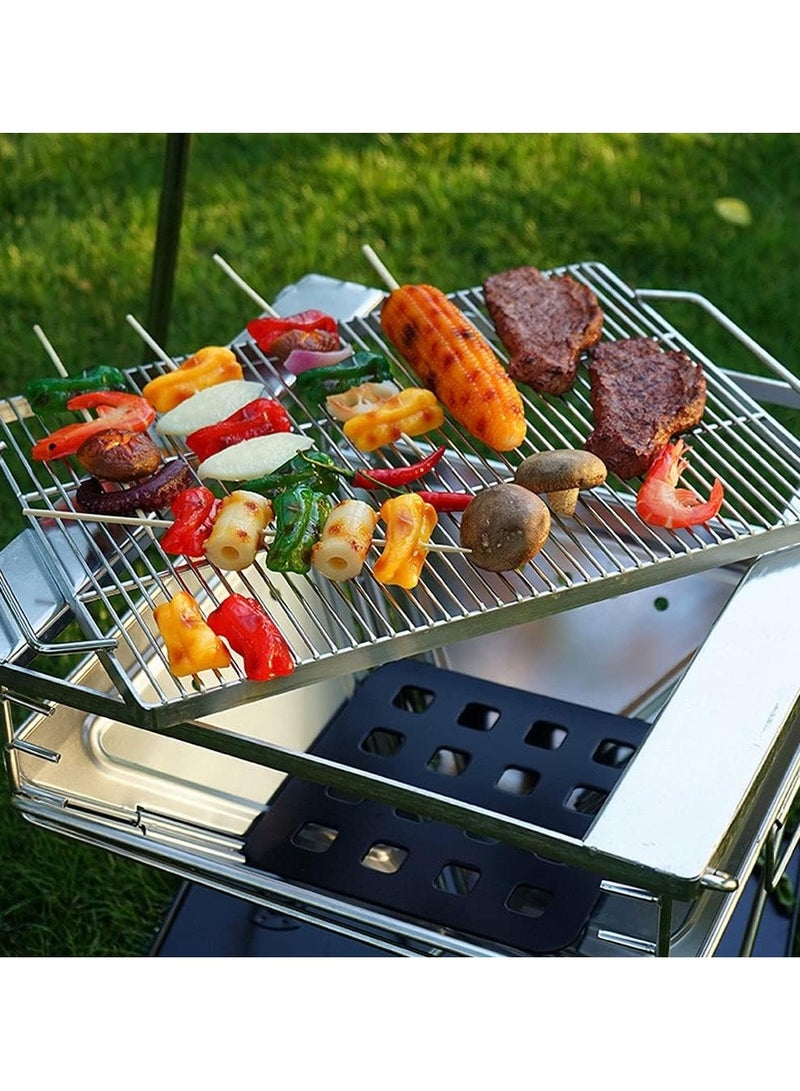 your outdoor cooking creativity with the Portable Foldable BBQ,where the fusion of a stainless steel wood-burning stove and charcoal grill in a compact design offers unparalleled convenience.