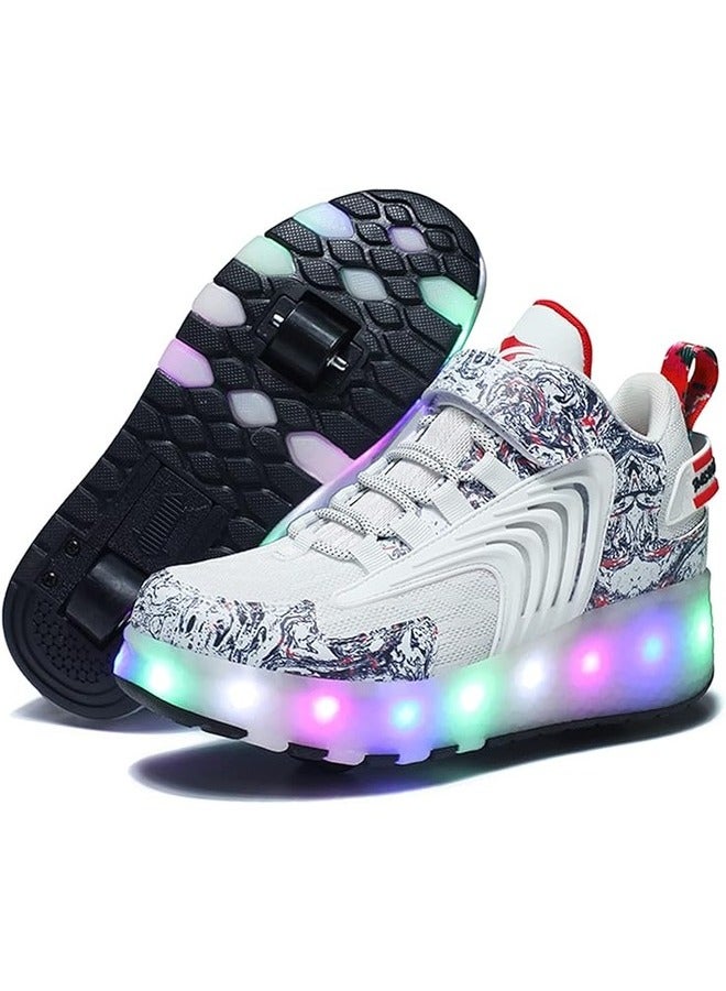 LED Flash Light Fashion Shiny Sneaker Skate Shoes With Wheels And Lightning Sole