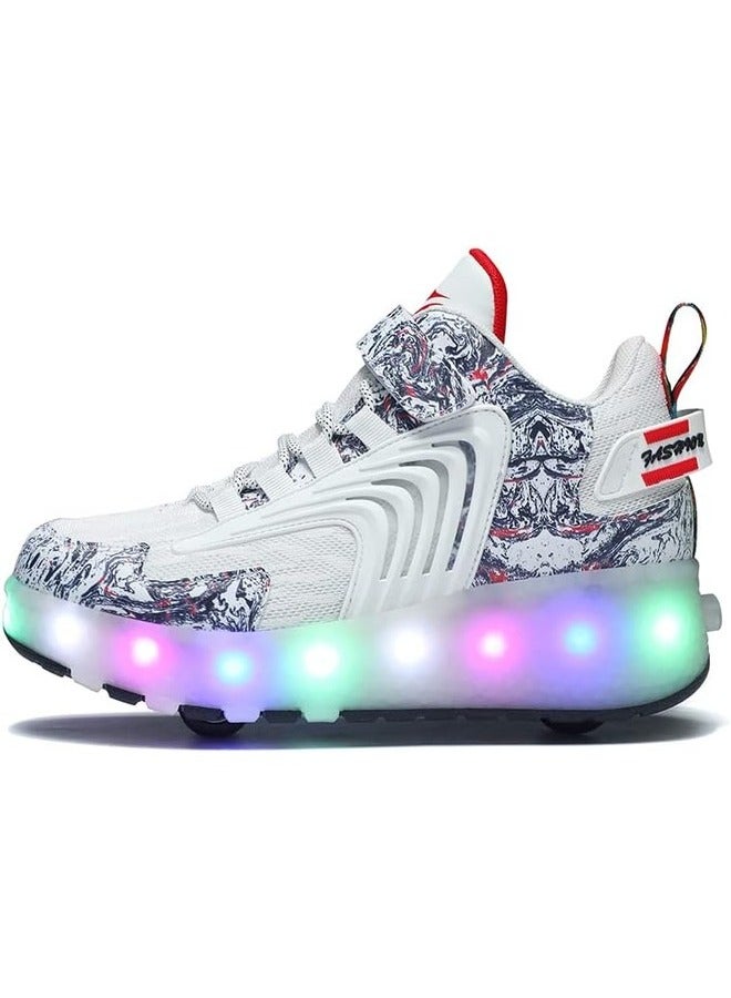 LED Flash Light Fashion Shiny Sneaker Skate Shoes With Wheels And Lightning Sole