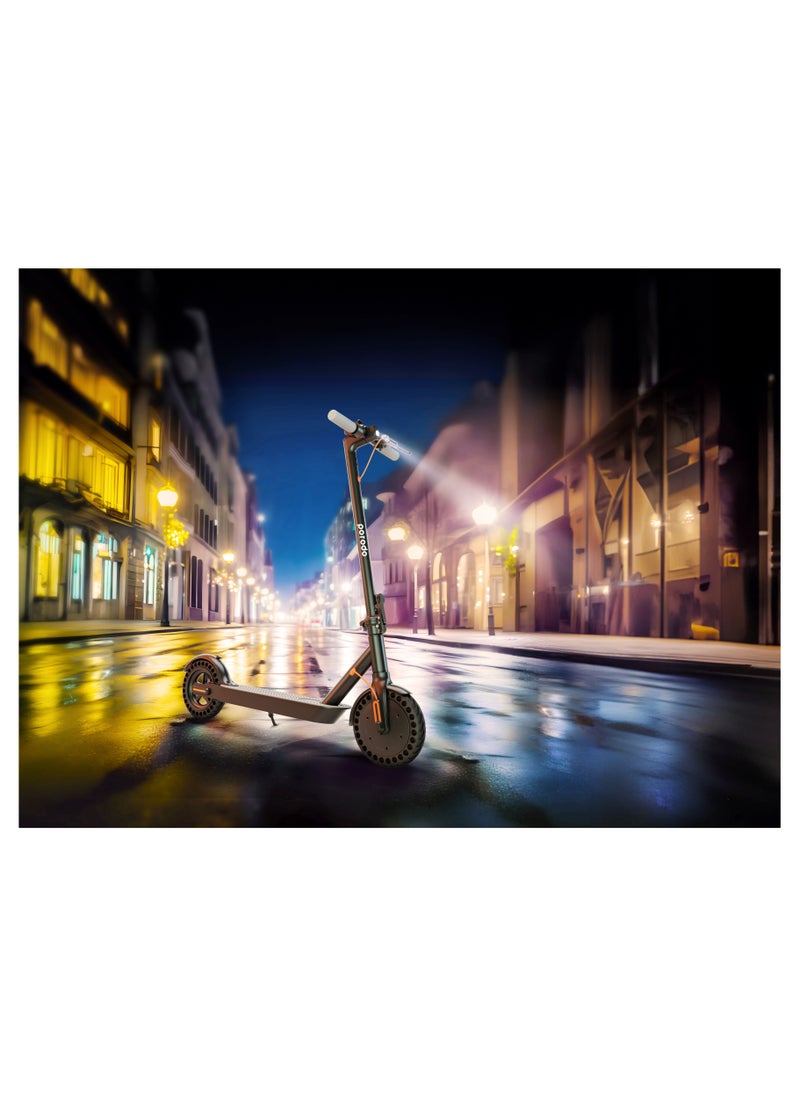 Electric City Scooter Pro 250W with Helmet / Included Phone Mount / 80kg Load / Durable Aluminum Alloy Scooter / Foldable - Black