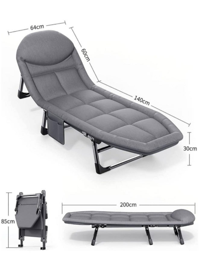 Camping Cot Folding, Portable Fold Up Bed, Camping Cot with Mattress, Comfortable and Breathable Camping Beds for Adults, Outdoor Cot Bed for Traveling, 200*64*32cm