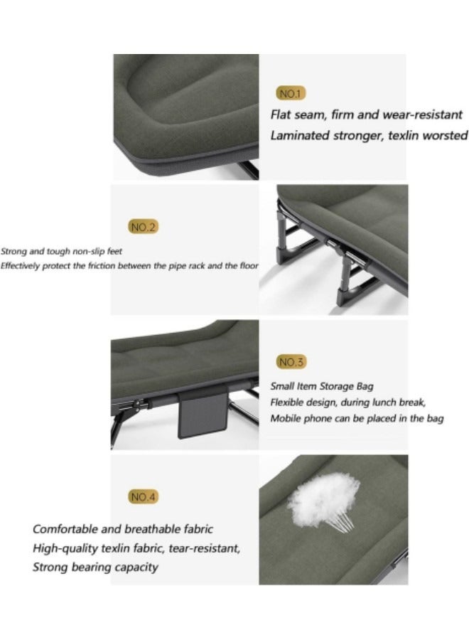 Camping Cot Folding, Portable Fold Up Bed, Camping Cot with Mattress, Comfortable and Breathable Camping Beds for Adults, Outdoor Cot Bed for Traveling, 200*64*32cm