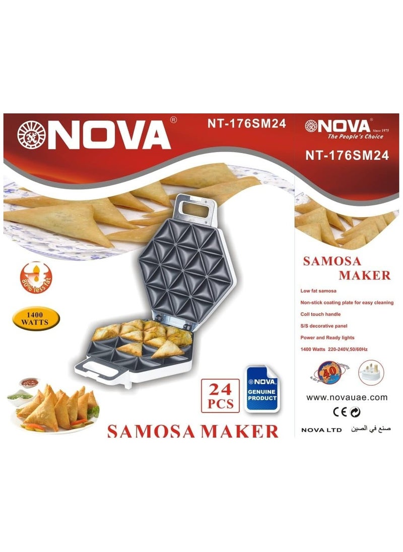 24PCS Samosa Maker with 80% Less Fat, 1400 watts, White