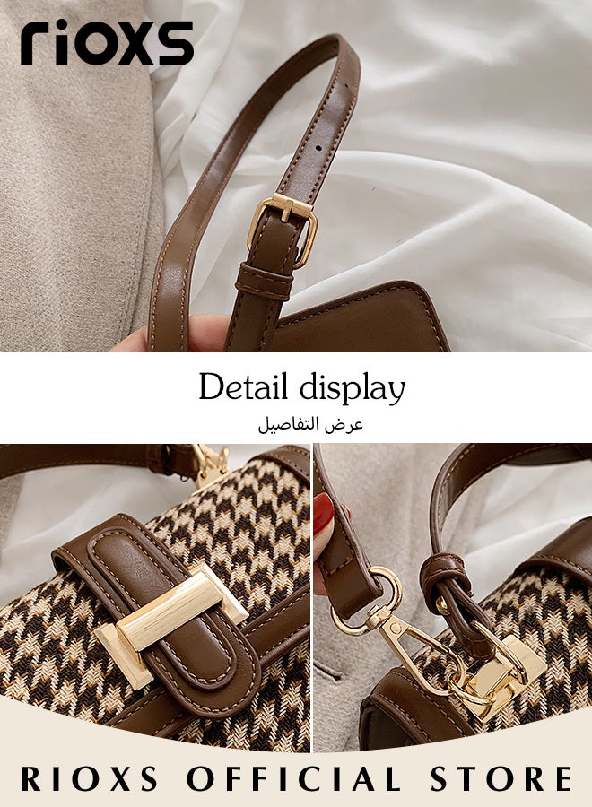 Women's Fashion Tote Shoulder Bag Lightweight Crossbody Bag Small Trendy Design Retro Bucket Bag