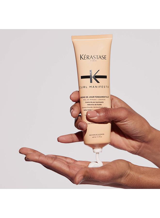 Kerastase Curl Manifesto Creme De Jour Fondamentale Daily Moisturizing Frizz-Reducing Leave-in Treatment For Wavy, Curly Hair 150ml
