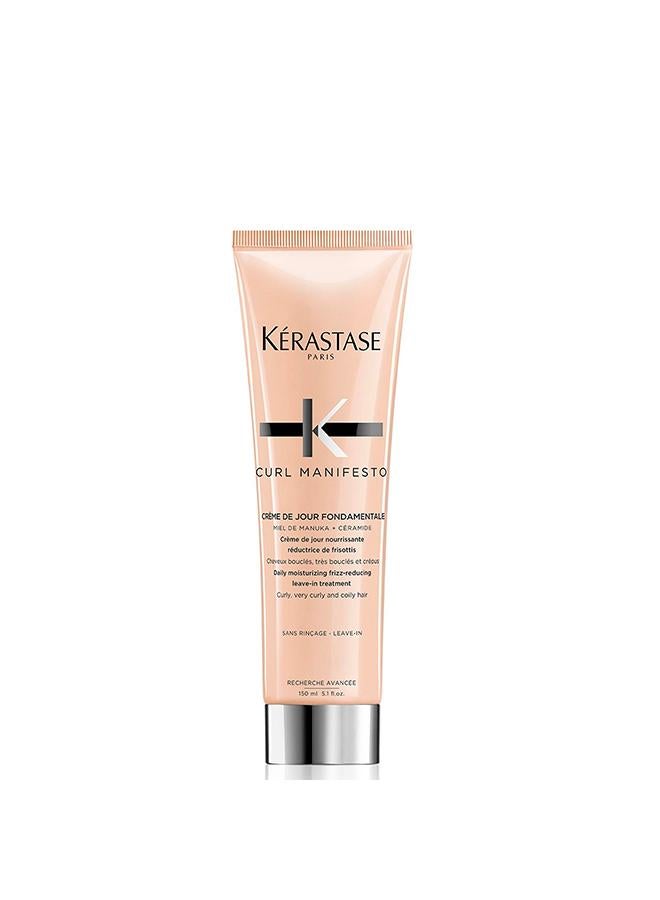 Kerastase Curl Manifesto Creme De Jour Fondamentale Daily Moisturizing Frizz-Reducing Leave-in Treatment For Wavy, Curly Hair 150ml