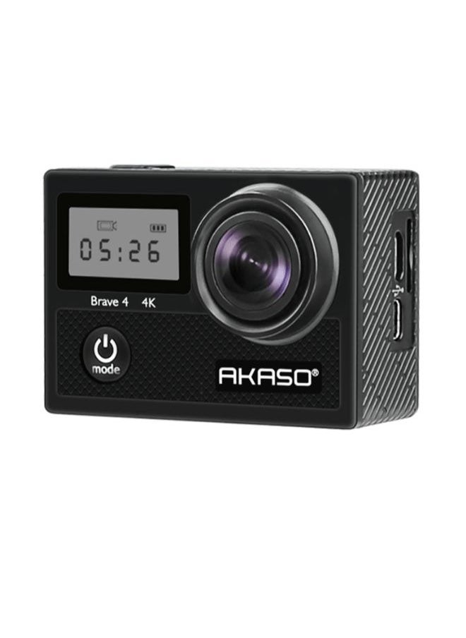 AKASO Brave 4 4K WiFi Action Camera 20MP Ultra HD with EIS 30m Underwater Waterproof Camera Remote Control 5X Zoom Video Camcorder with 2 Batteries and Accessories Kit ,Black