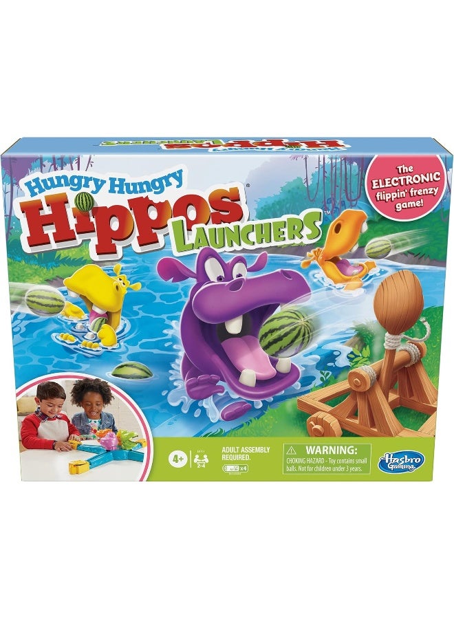 Hungry Hungry Hippos Launchers Game For Kids Ages 4 And Up, Electronic Pre-School Game For 2-4 Players 1 Players