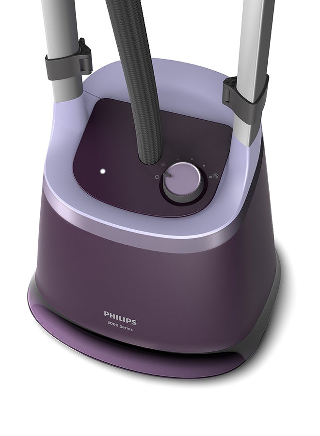 Philips Stand Steamer with XL StyleBoard 3000 Series - MyEssence Fragrance Infuser, 40g/min Continuous Steam, Pointed Steam Plate Tip, 5 Steam Settings 2 L 2000 W STE3180/30 Puple/Silver