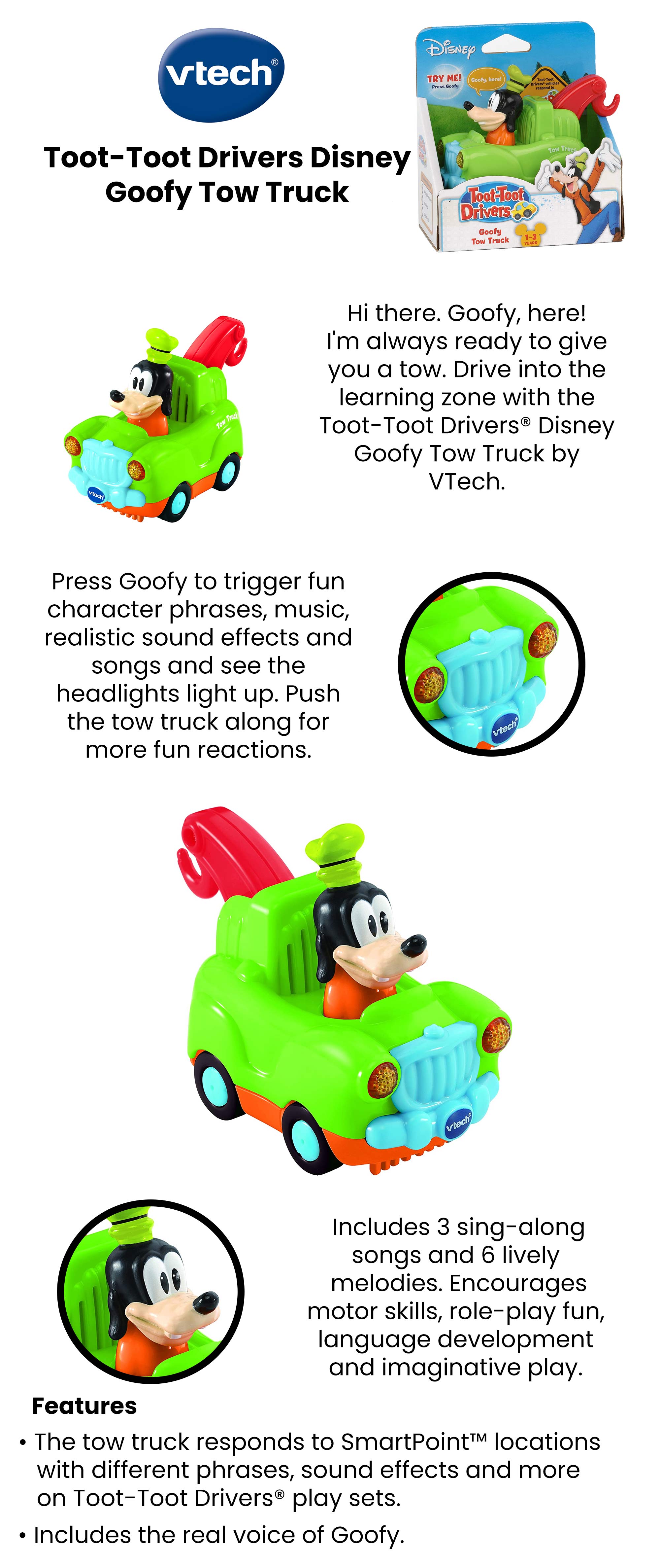 Toot-Toot Drivers Goofy Tow Truck 511303 Green