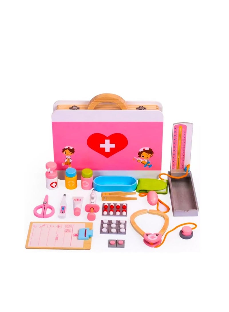 UKR Wooden Doctor Medical Kit | Role Play Toy Set for Kids | Educational Pretend Play Medical Accessories | Fun Doctor Set for Toddlers | Interactive Healthcare Playset for Boys & Girls | Early Learning Toy for Imaginative Play