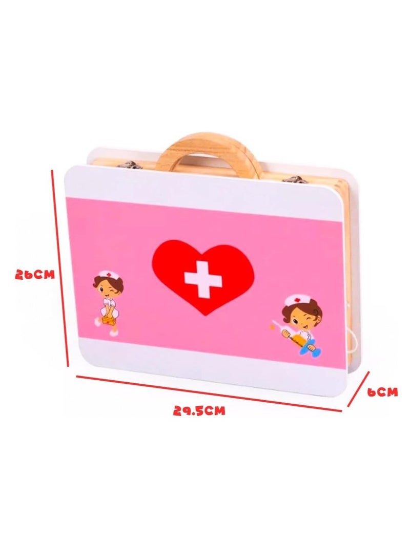 UKR Wooden Doctor Medical Kit | Role Play Toy Set for Kids | Educational Pretend Play Medical Accessories | Fun Doctor Set for Toddlers | Interactive Healthcare Playset for Boys & Girls | Early Learning Toy for Imaginative Play