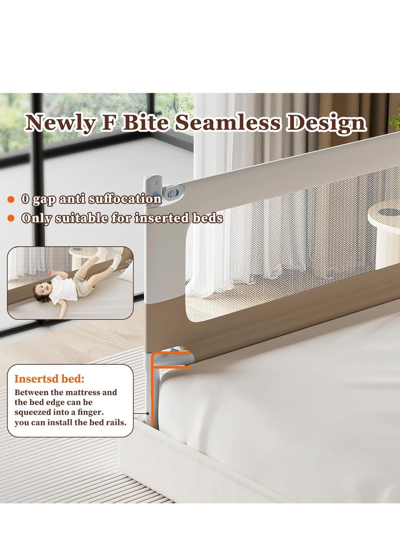 Baby Bed Rail Guard for Toddlers - Double Child Lock, Safety Bed Rail forToddlers, Infants - Height Adjustable Extra Tall Toddler Bed Rails for Full, Queen, King Size Beds - 1 Side, 2M
