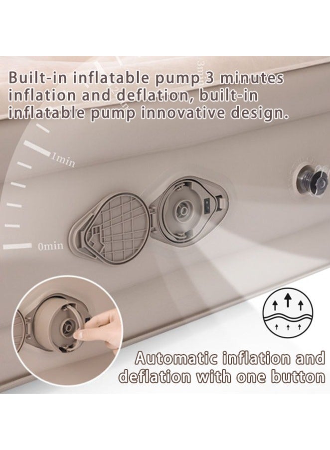 Air Mattress with Built Pump, 190cm Durable Blow Up Mattress Airbed, Comfortable Top Surface Inflatable Mattress for Camping Home & Portable Travel