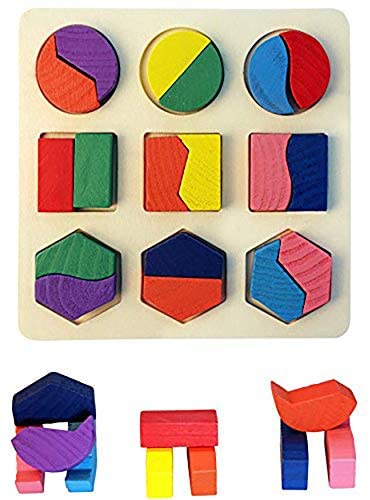3 Packs Wooden Multifunction Children Math Shapes Geometric Puzzle Learning Education Toys