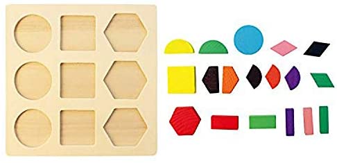 3 Packs Wooden Multifunction Children Math Shapes Geometric Puzzle Learning Education Toys