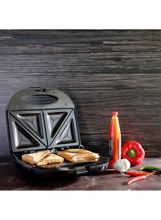 2 Slice Sandwich Maker Toaster OMGM2321, 750W Equipped With Non-Stick Coating And Overheat Protection, Perfect For Making Sandwiches, Bread Toast 750 W OMGM2321 Black