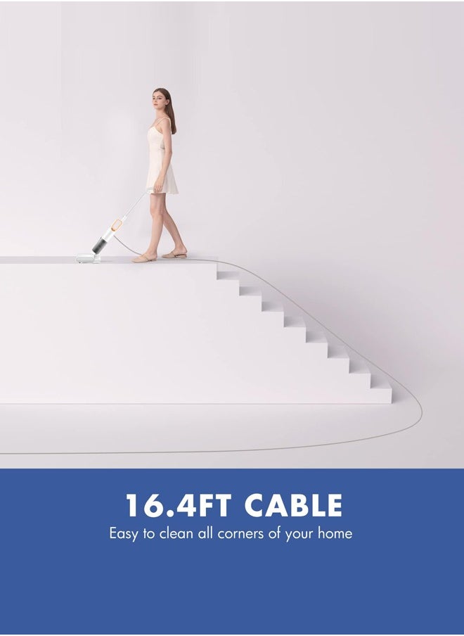 Vacuum Cleaner 8 in 1 Corded Stick Wet & Dry Vacuum Cleaner 14KPa Powerful Suction with 400W Motor, 5M Long Cord Light Weight Electric Vacuum Cleaner for Home Hard Floor & Carpet with Strong Mites Removal Machine