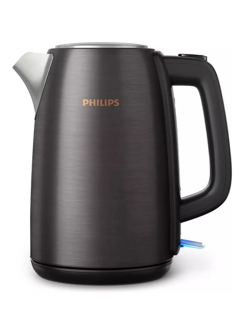 Philips 5000 Series Premium Stainless Steel Kettle & Toaster Combo - Black & Copper, 1.7L, 2200W & 950W, Wide Slots, Multi-Mode Features, Safety Auto-Off