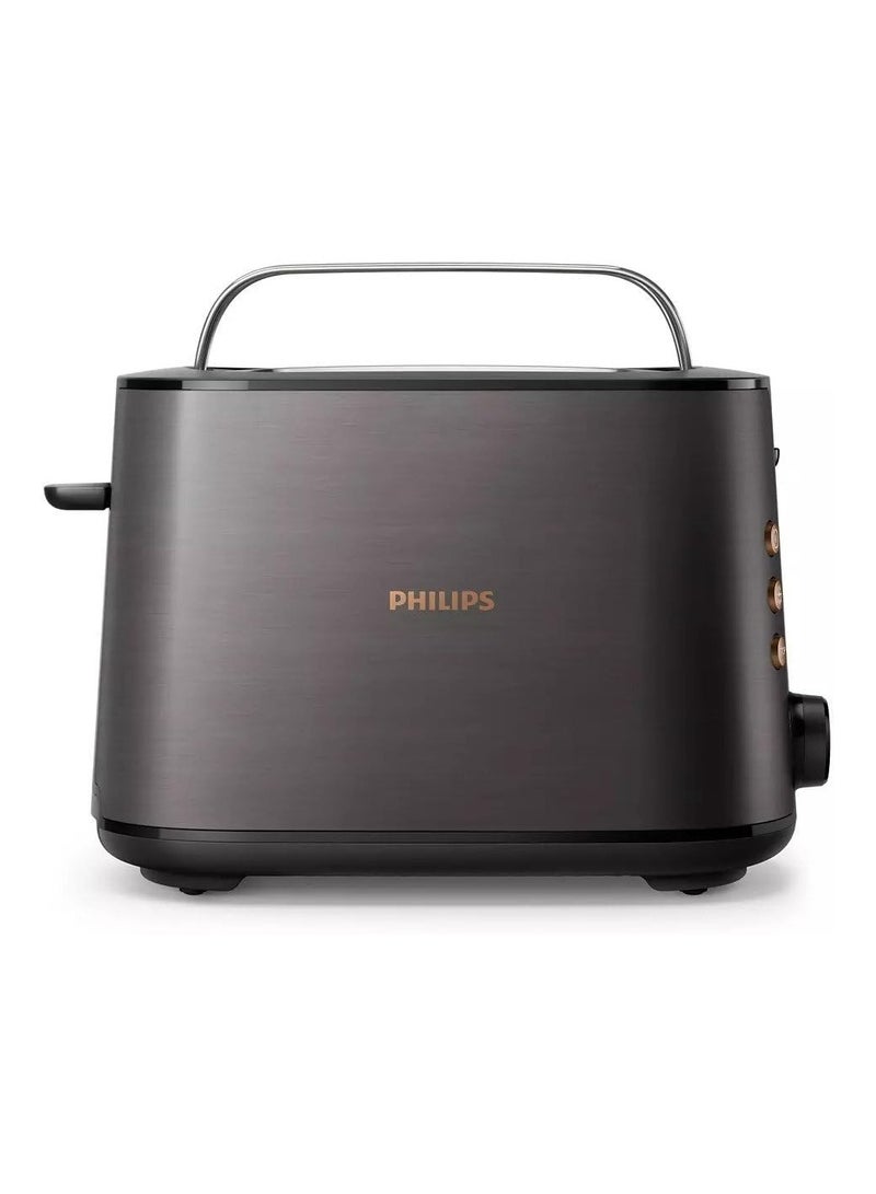 Philips 5000 Series Premium Stainless Steel Kettle & Toaster Combo - Black & Copper, 1.7L, 2200W & 950W, Wide Slots, Multi-Mode Features, Safety Auto-Off