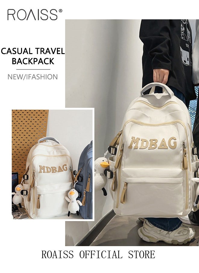 Unisex Multifunctional Backpack Large Capacity with Multiple Pockets for Organized Storage Scientifically Divided Compartments Trendy and Stylish Letter Print Suitable for Work School or Short Trips