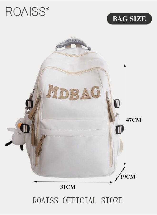 Unisex Multifunctional Backpack Large Capacity with Multiple Pockets for Organized Storage Scientifically Divided Compartments Trendy and Stylish Letter Print Suitable for Work School or Short Trips