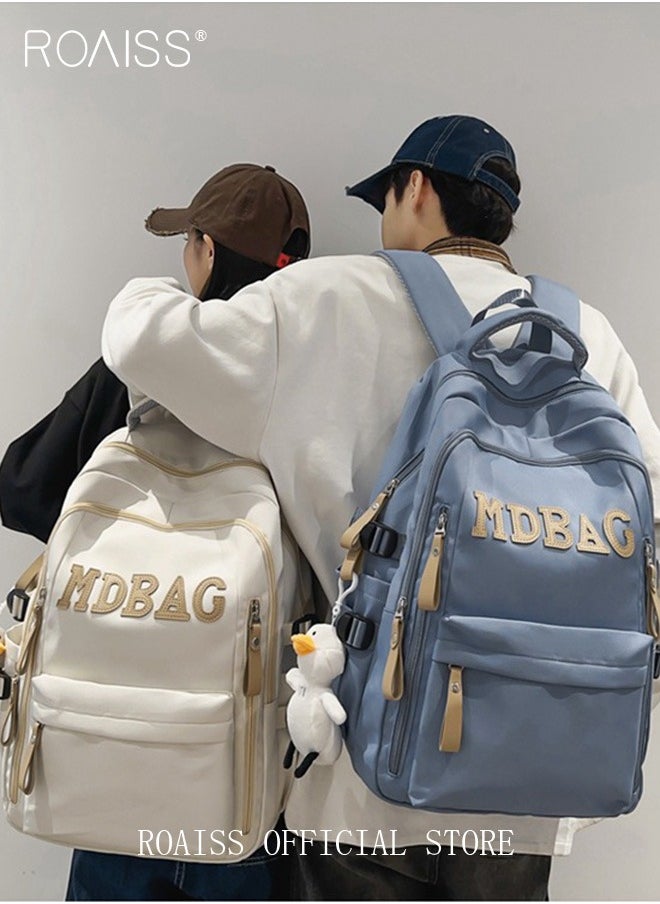 Unisex Multifunctional Backpack Large Capacity with Multiple Pockets for Organized Storage Scientifically Divided Compartments Trendy and Stylish Letter Print Suitable for Work School or Short Trips