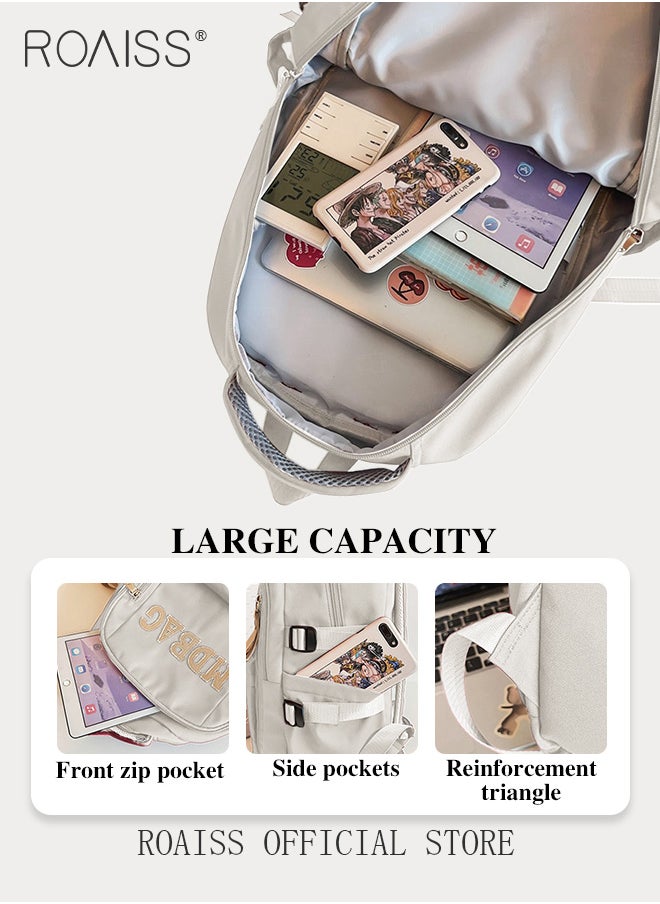 Unisex Multifunctional Backpack Large Capacity with Multiple Pockets for Organized Storage Scientifically Divided Compartments Trendy and Stylish Letter Print Suitable for Work School or Short Trips