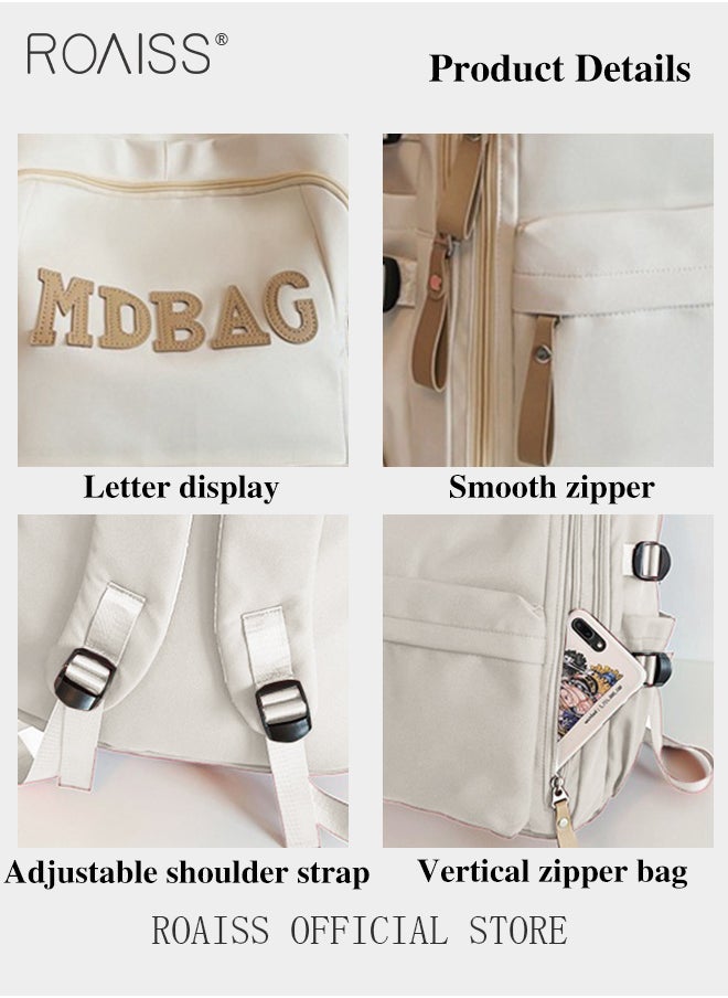 Unisex Multifunctional Backpack Large Capacity with Multiple Pockets for Organized Storage Scientifically Divided Compartments Trendy and Stylish Letter Print Suitable for Work School or Short Trips