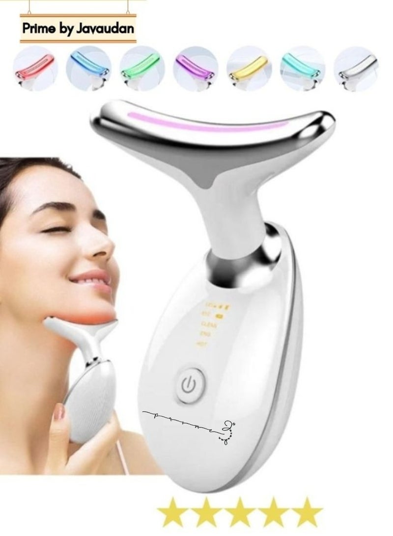 Premium 7 Color Face Massager Beauty Machine, Double Chin Therapy Facial Lifting Vibration Neck Firming Massager for Women Men Anti-Wrinkle Remove Fine Lines Neck Skin Tightening Face Lifting Machine