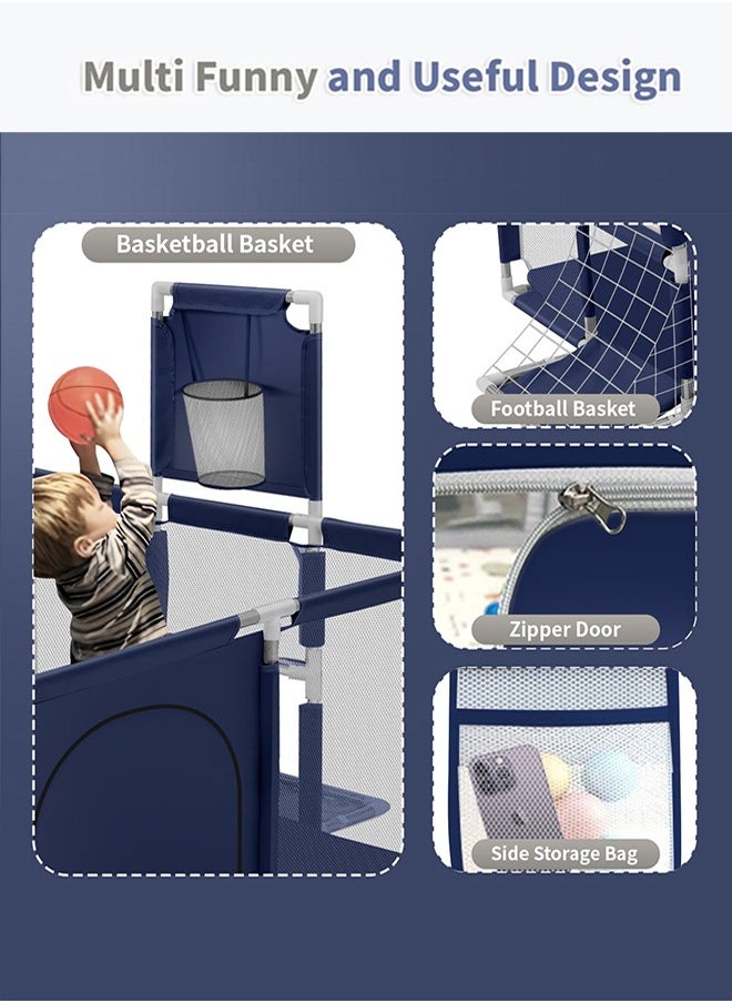 Large Playpen for Babies and Toddlers,Large Baby Play Yards Indoor & Outdoor, Sturdy Safety Baby Play Pen with Soft Breathable Mesh, Toddlers Activity Center with Anti-Slip Base