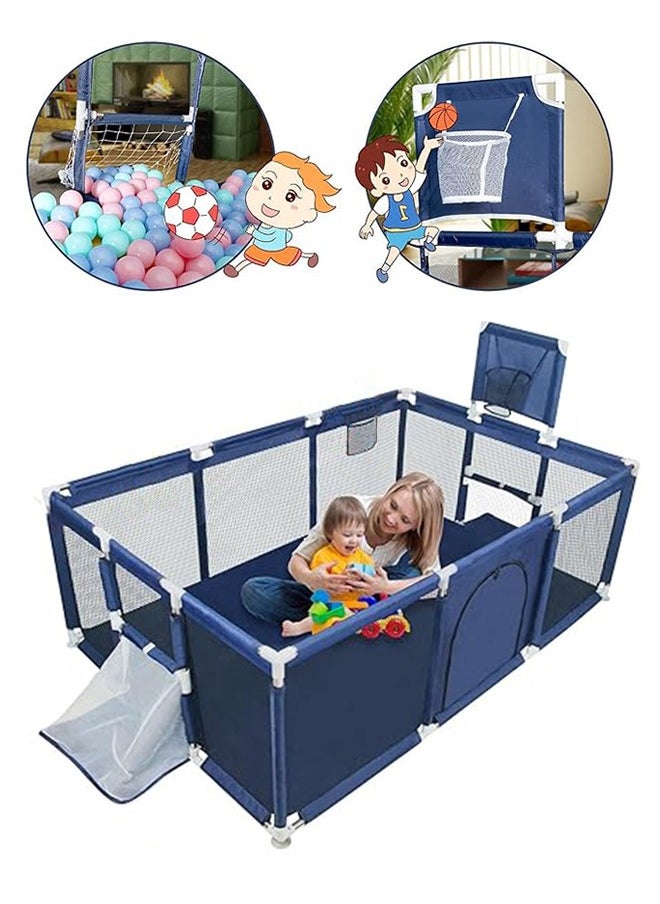 Large Playpen for Babies and Toddlers,Large Baby Play Yards Indoor & Outdoor, Sturdy Safety Baby Play Pen with Soft Breathable Mesh, Toddlers Activity Center with Anti-Slip Base