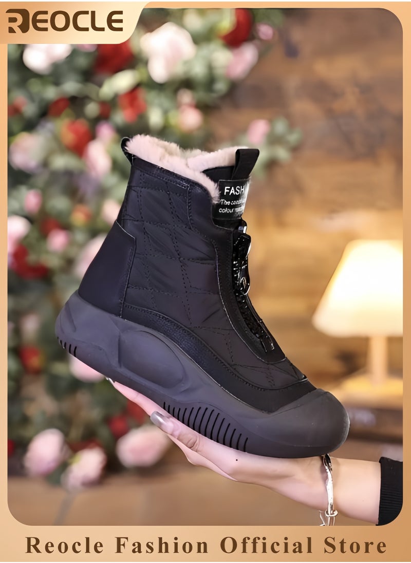 Women's Snow Boots Warm Fur Lined Waterproof Booties Comfortable Anti-slip Short Shoes Minimalist Winter Snow Boots