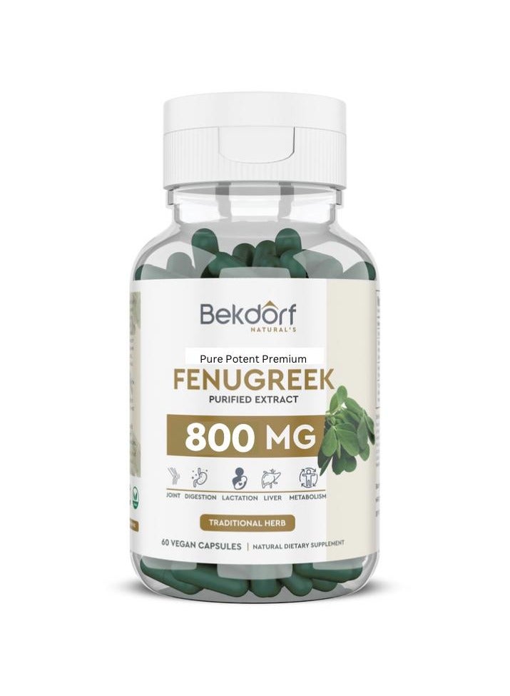 Fenugreek Purified Extract Support Lactation, Diabetes And Heart Health- 60 Vegan Capsules