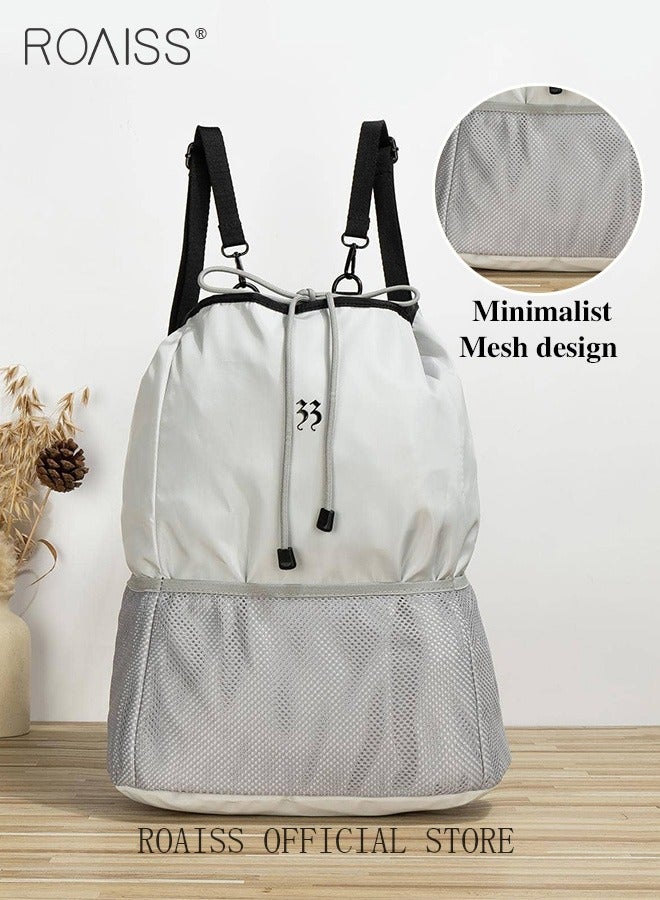 Unisex Multifunctional Backpack Large Capacity Classic and Versatile Solid Color Style Drawstring Closure Design for Security and Anti Theft Suitable for Basketball and Outdoor Sports