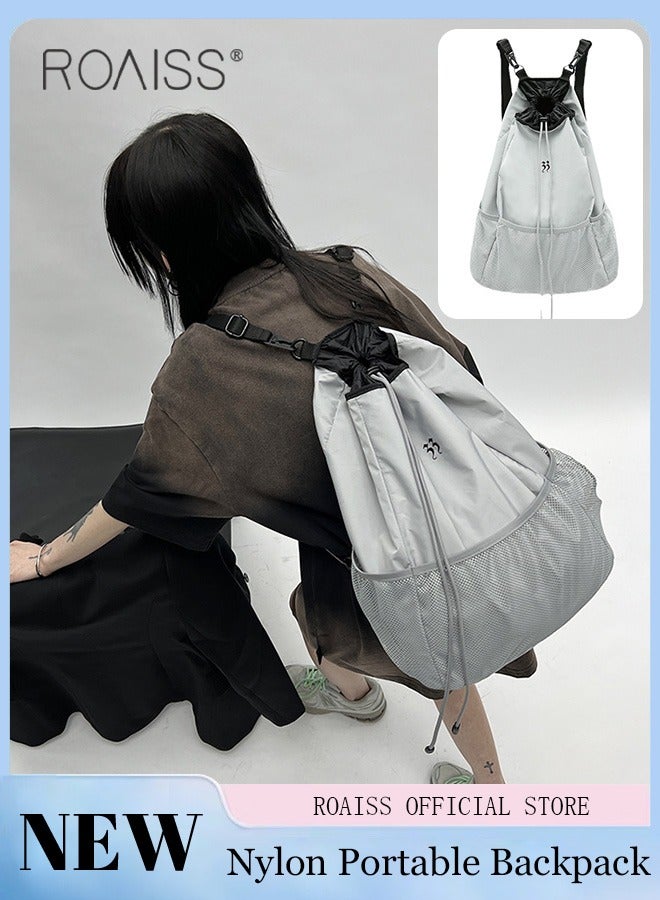 Unisex Multifunctional Backpack Large Capacity Classic and Versatile Solid Color Style Drawstring Closure Design for Security and Anti Theft Suitable for Basketball and Outdoor Sports