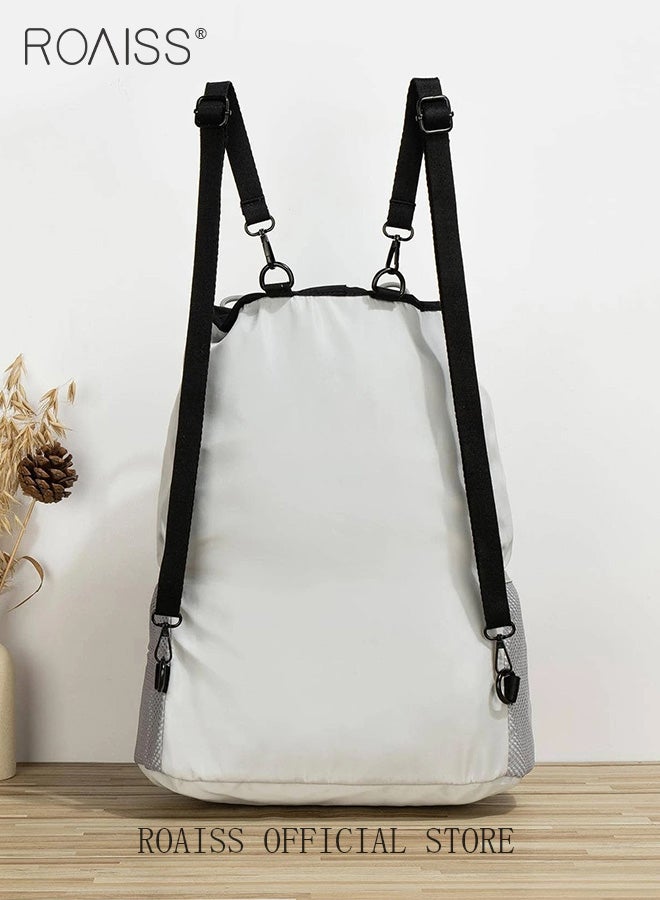 Unisex Multifunctional Backpack Large Capacity Classic and Versatile Solid Color Style Drawstring Closure Design for Security and Anti Theft Suitable for Basketball and Outdoor Sports
